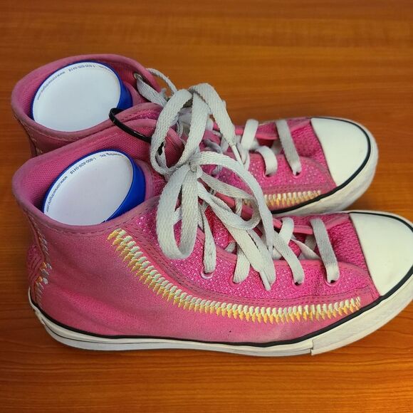 Kids Size 6.5 - Converse Chuck Taylor All Star Eva Lift High Tops embroidered - Picture 2 of 9